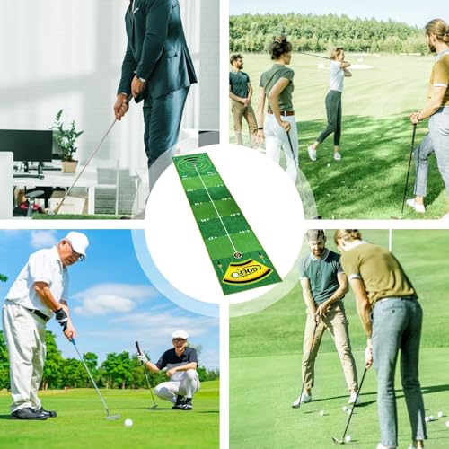 Golf Putting Mat, Professional Training Pad, 19.69x94.49 Inches Tool with Anti Slip Use, Sports Practice Aid, Men Women Prep with Easy Handling, Home Accessories for Indoor Outdoor Travel Office Daily
