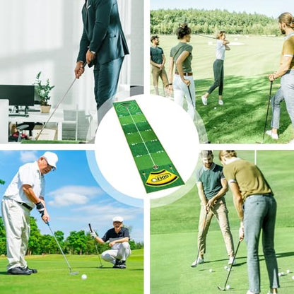 Golf Putting Mat, Professional Training Pad, 19.69x94.49 Inches Tool with Anti Slip Use, Sports Practice Aid, Men Women Prep with Easy Handling, Home Accessories for Indoor Outdoor Travel Office Daily