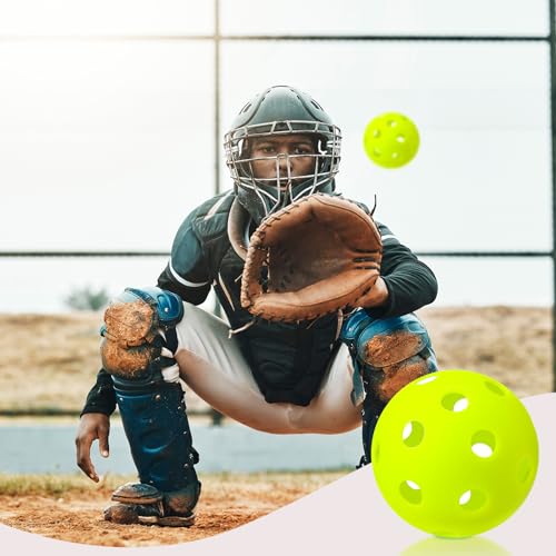 Lunmon 36 Pcs Practice Baseball 42mm Small Training Balls Plastic Hollow Softballs Golf Balls with a Drawstring Bag for Backyard Hitting Batting Training Indoor Outdoor Use