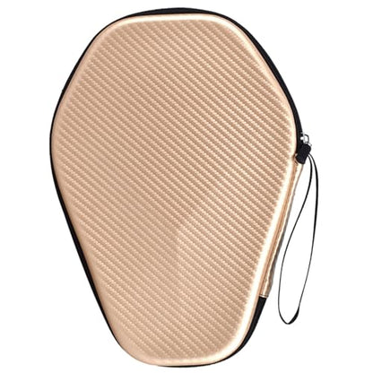 Portable Table Tennis Racket Bag Waterproof Ping Pong Paddle Storage Case Hard Cover Waterproof Ping Pong Paddle Bag Ping Pong Paddle Storage Bag Holds 2 Rackets Functional - color: beige, (champagne)