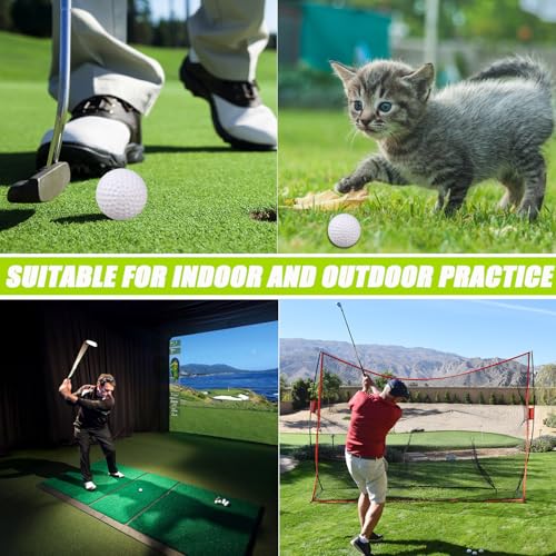 KOFULL Golf Practice Balls, Fake Hollow Plastic Golf Balls for Indoor Training, Suitable for Golf Party Decorations, Light Weight - Pack of 50 pcs (White)