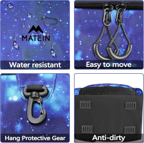 MATEIN Basketball Bag, Sturdy Soccer Bag with Ball Holder & Shoe Compartment, Large Basketball Backpack for Training Equipment, Water Resistant Sports Ball Backpack Fits Volleyball Football, Colorful - color: Galaxy Blue - Large