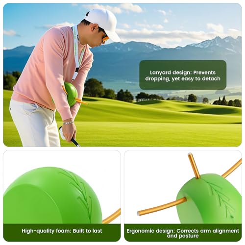 Upgraded The Connector Golf Training Aid with Detachable Lanyard, Golf Swing Trainer for Posture Correction & Arm Structure, Golf Training Aid for Beginners & Pros, Portable Swing Practice Tool