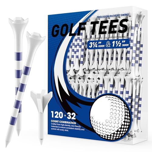 WVM Professional Plastic Golf Tees 152 Pack Combo, High & Low Tee Set with Enhanced Durability, Engineered for Stability, Low Friction, & Reduced Side Spin