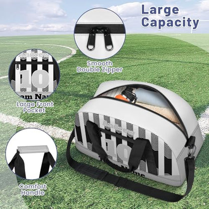 Basketball Soccer Gifts for Boys Girls - Custom Sports Duffle Bag, Personalized Name & Team Bag, Water-Resistant Gym Bag for Basketball, Soccer, Volleyball | Y-Black Grey - color: Y-Black Grey