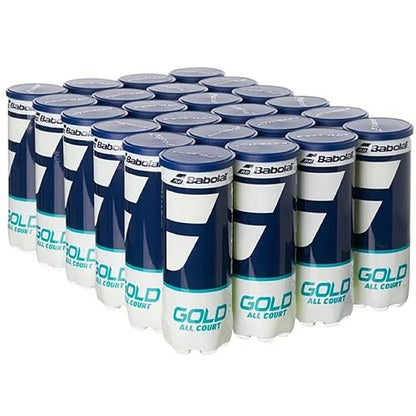 Babolat Gold All Court Tennis Balls, 24 Cans | 72 Balls (3 Balls/Can)