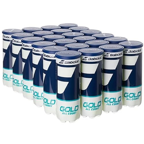 Babolat Gold All Court Tennis Balls, 24 Cans | 72 Balls (3 Balls/Can)
