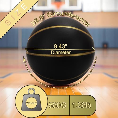 Silent Basketball Size 7 (29.5"), Soft Foam Noiseless Basketball for Indoor Quiet Dribbling Training, Non-Vacuum Grooved Airless Bouncy Basketball for Release Energy at Home