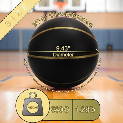 Silent Basketball Size 7 (29.5"), Soft Foam Noiseless Basketball for Indoor Quiet Dribbling Training, Non-Vacuum Grooved Airless Bouncy Basketball for Release Energy at Home