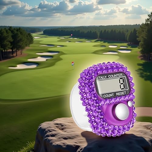 Electronic Finger Tally Counter Clicker Counter,Portable Digital Display Tally Counter,Convenient Resettable Mini Lap Counter for Golf Goods Counting Accessories,Track and Field Lap Counters - color: Purple