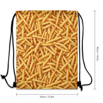 Beam Backpack Large Capacity Drawstring Sack Waterproof Sackpack for Basketball Volleyball Sports Gear Men Women, French Fries Bags - color: Picture (507)