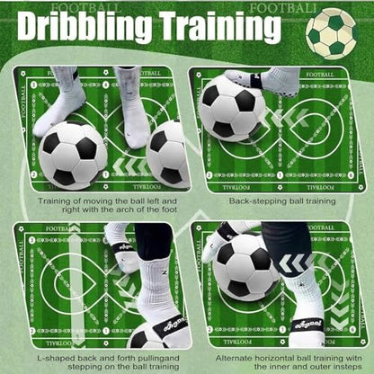 Different Sizes Soccer Training Mat with 8 Design, Non Slip Agility and Dribbling Mat for Ball Control Drills, Portable Indoor Outdoor Use - size: Large