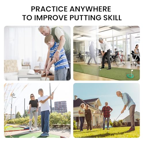 Golf Putting Cup and Flag Putt Training Hole All-Direction Surface Regulation Practice Cups for Men Women Kids Indoor Outdoor Home Office Backyard Golfing