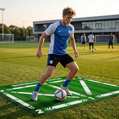 Britimes Soccer Training Mat Football Footstep Training Mat 35 * 24 in - color: Green Lawn
