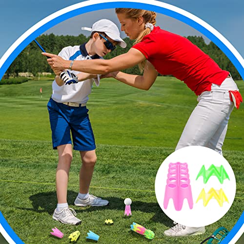 Honoson 30 Pieces Golf Simulator Tees for Home Outdoor Indoor Golf Tees Simulator Plastic Practice Training for Winter Turf and Driving Range, 15 Tall and 15 Small