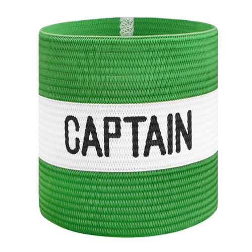 Classic Captain's Armband for Soccer Training, Adults & Youths Elastic Arm Band Captain Armbands Team Sports Accessories - color: Green, size: Junior