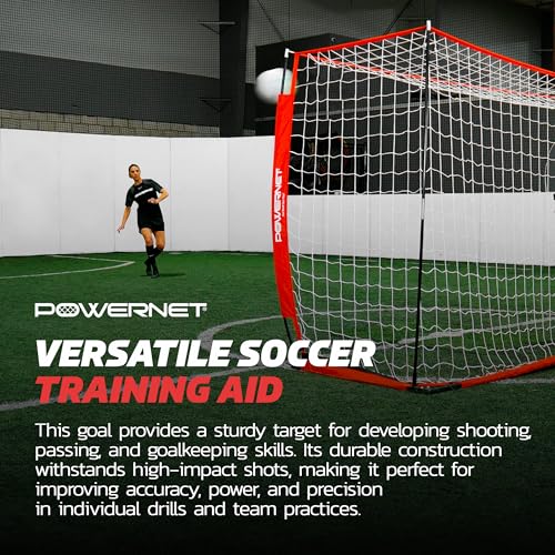 PowerNet Soccer Goal for Backyard, 3Mx2M / 6x4 / 8x4 / 12x6 / 14x7 /18.5x6.5 / 21x7 / 24 x 8 Portable Soccer Net, Sports & Outdoors Training Equipment, Quick Setup 1 Goal & Zipper Storage Bag - style: 12 x 6 FT