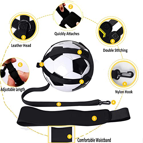Taeku Soccer Trainer Adjustable Football Kick Training Equipment Control Skills Waist Practice Belt Volleyball Rugby Trainer Aid Universal Fits Size 3, 4, 5 Footballs for Kids Teens - color: 5 Gurte