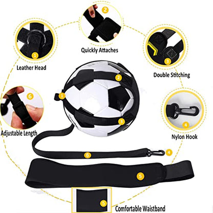 Taeku Soccer Trainer Adjustable Football Kick Training Equipment Control Skills Waist Practice Belt Volleyball Rugby Trainer Aid Universal Fits Size 3, 4, 5 Footballs for Kids Teens - color: 5 Gurte