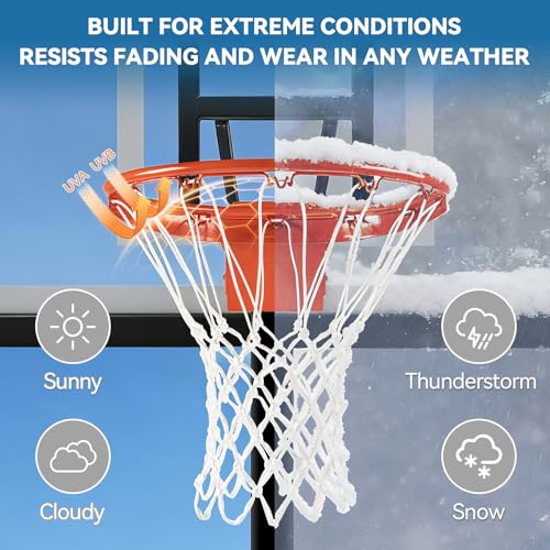 Professional Basketball Net Replacement, Heavy Duty Nylon 12 Loops, All Weather Anti-Whip Basketball Hoop Net Fits Standard Indoor Outdoor Rims, Gift Box Packaging (Net Only)