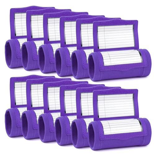 TopTie Football Play Wristband with Quarterback (QB) Playbook - Wrist Coach - 192 Stickers & 6 Sign Cards for Pack - color: Purple, size: 12 pack
