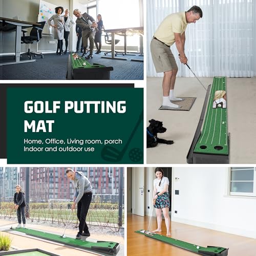ropoda 9ft Golf Putting Green, Classic or with a Putting Mirror - color: Black With Mirror