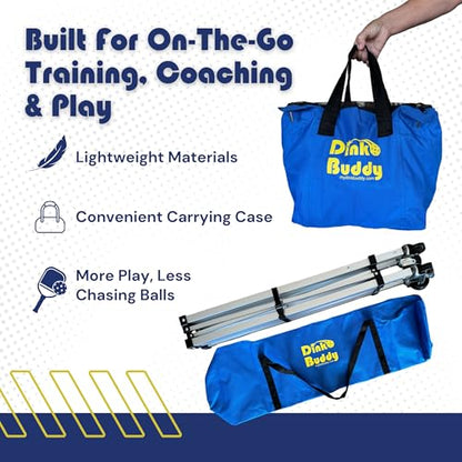 Pickleball Hopper with Wheels – Portable Ball Caddy – Pickleball Basket Holds 110 Balls