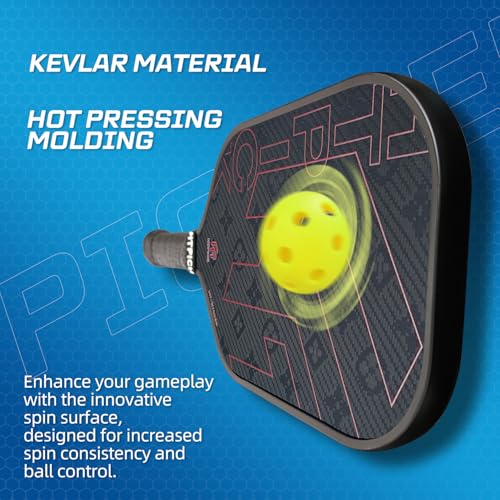 Pickleball Paddles, Professional Carbon Fiber Pickleball Paddle for High Spin & Powerful Shots with Honeycomb Core Pickleball Racket for Indoor Outdoor Play