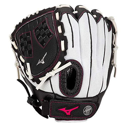 Mizuno Prospect Finch Youth - color: White/Black/Pink Trident Web, size: 11.5"|Ages 9-10
