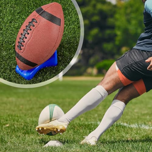 Soulchen Football Style Kickoff Kicking Tee Rugby Ball Display Stand Compatible for All Ball Sizes Football Display Stand for Kickoff Practice Equipment
