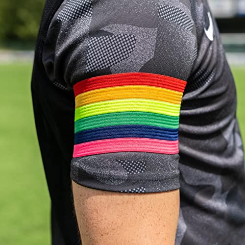 FORZA LGBT Pride Rainbow Armband | Elastic Football & Sports Captains Armband – Senior Size [Sold Individually]