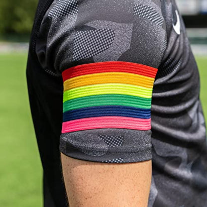 FORZA LGBT Pride Rainbow Armband | Elastic Football & Sports Captains Armband – Senior Size [Sold Individually]