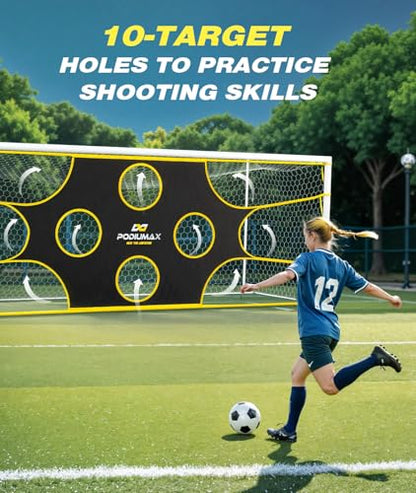 Soccer Net, with 10 Highlighted Scoring Zones, Portable Soccer Field Equipment, Backyard Shooting Training Football Goal Net - size: 16x7ft