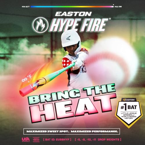 Easton | 2026 | Hype Fire Baseball Bat | USA | -5 / -8 / -10 / -11 Drop | 2 5/8" Barrel | 2 Pc. Composite - color: Green / Yellow / Pink