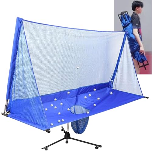 Table Tennis Ball Catch Net Table Tennis Robot Catch Net,Large Ping Pong Practice Net with Wheels for Ping Pong Robots,Serves and Multi-Ball Training,for Serve Practice (148x200cm/58.6x78.7)
