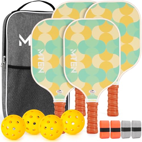 Pickleball Paddles Set of 2 or 4, or Single Paddle – USAPA Approved Fiberglass Surface Pickleball Rackets Set for Men & Women