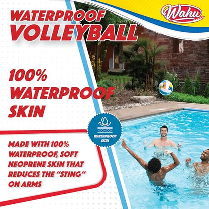 WAHU 100% Waterproof Soft Beach Volleyball for Play in and Out of Water, Outdoor Regulation Size 5 Volleyball for Beach and Pool, Green