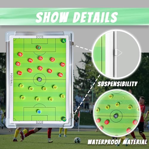 PhantomSky Portable Professional Soccer/Football Aluminum Alloy Tactics Board Coaching Board Strategy Board with Magnetic Markers, Pen, Eraser and Portable Storage Bag (Size: 45 x 30cm)
