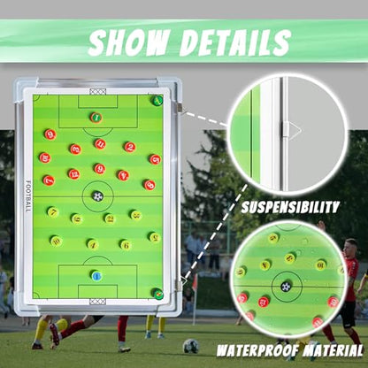 PhantomSky Portable Professional Soccer/Football Aluminum Alloy Tactics Board Coaching Board Strategy Board with Magnetic Markers, Pen, Eraser and Portable Storage Bag (Size: 45 x 30cm)