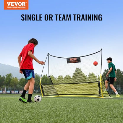 VEVOR Soccer Trainer，Portable Soccer Rebounder Net, Iron Soccer Practice Equipment, Sports Football Rebounder Wall with Portable Bag, Perfect for Team Solo Training, Passing, Volley