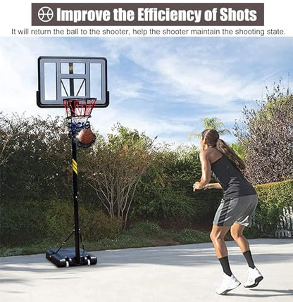 Basketball Shooting Machine Basketball Shot Returner, Hanging Basketball Shot Return Attachment, Ball Return Training Aid Chute for Indoor Outdoor Yard Basketball Hoop