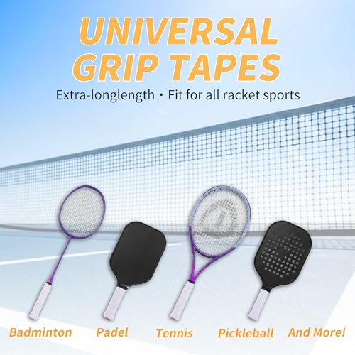 2 Pcs Tennis Racket Grip Tape, Towel Tennis Overgrip Tape, Anti-Slip Absorbent Grip, Racket Overgrip Tape,9 Colors - color: White