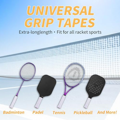 2 Pcs Tennis Racket Grip Tape, Towel Tennis Overgrip Tape, Anti-Slip Absorbent Grip, Racket Overgrip Tape,9 Colors - color: White