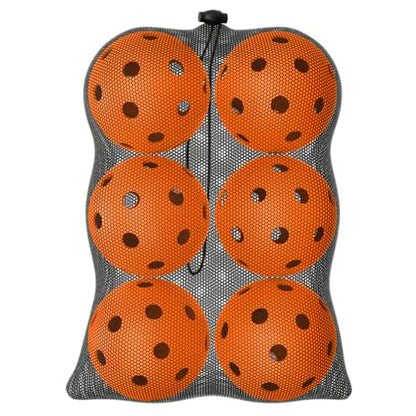 Great Call Athletics | Indoor Pickleballs USA Pickleball Approved Official 26 Hole Balls Sports Tournament Pack Free Mesh Bag - color: Orange, style: 6 Pack