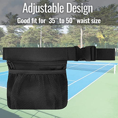 Nebudo Tennis Ball Band Holder Pickleball Tennis Balls Pickleballs Holding Accessory for Women Skirt Men Waist Hip Bags Accessories Pouch Sack Pickle Ball Bag Carrier Gadgets Gear Band Travel Pocket