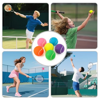 PHOEPET 6-Pack Tennis Balls for Beginner Training Practice- Bulk Dog Balls for Fetch Chew Toys(Mix Colors)