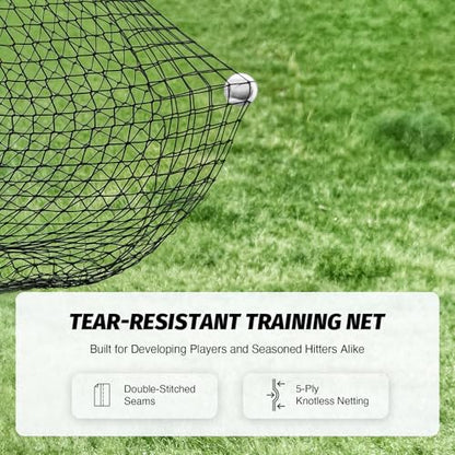 12x9ft / 16x10ft Barricade Backstop Net, Ball Sports Barrier, Practice Net for Baseball, Softball, Lacrosse, Soccer, Basketball and More - style: 12x9 ft - Black