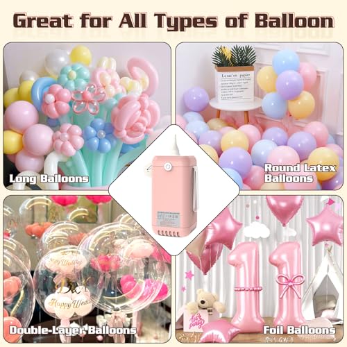 Balloon Pump Electric Air Pumps, 2-in-1 Electric Air Balloon Pump，Balloon Inflator for 260q,Foil, Latex Balloons and Sport Balls - style: Pink