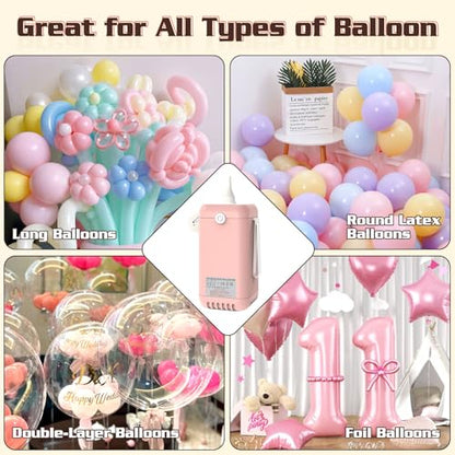 Balloon Pump Electric Air Pumps, 2-in-1 Electric Air Balloon Pump，Balloon Inflator for 260q,Foil, Latex Balloons and Sport Balls - style: Pink