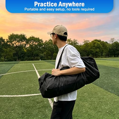 Baseball Softball Net with Blocking System, 7x7ft/6x6ft/10x7ft Practice Cage Net for Batting/Pitching/Fielding, Metal Frame with Elevated Base and Storage Bag for Backyard Indoor Training - size: 10x7FT